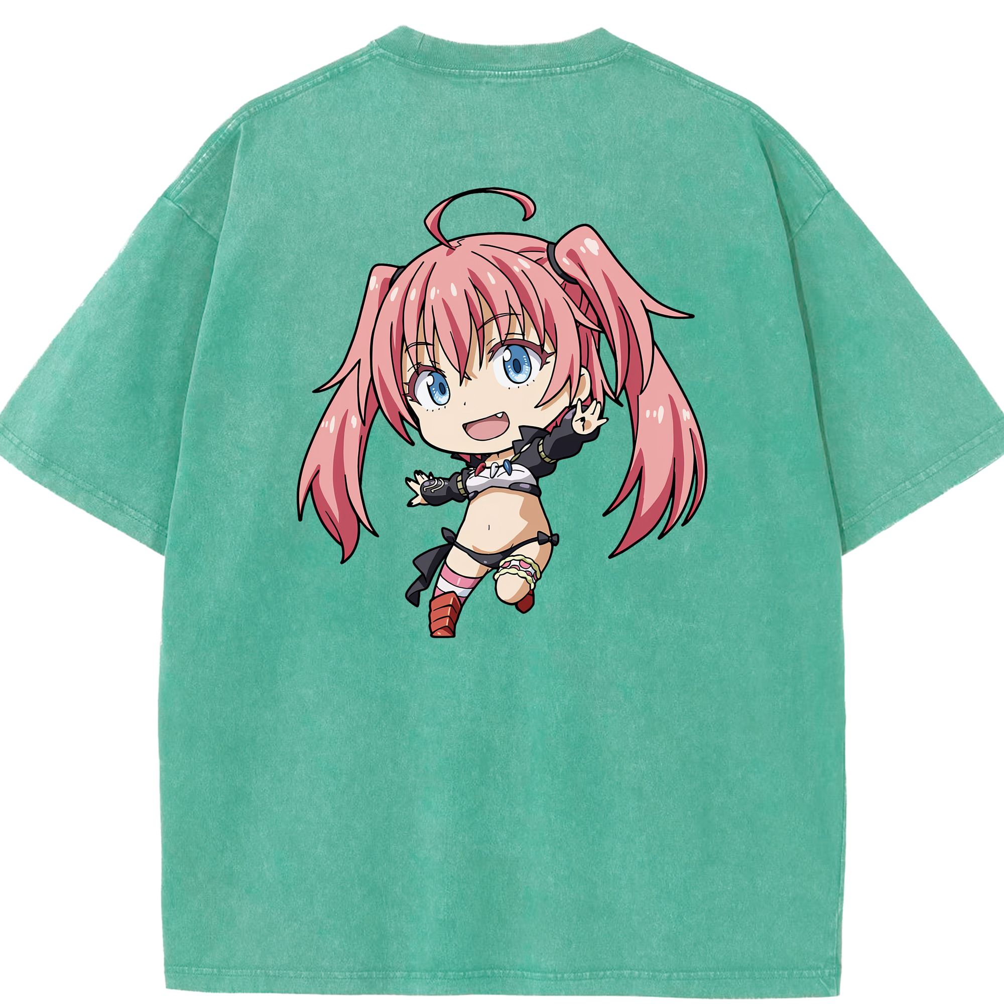 （画像用） 転スラ Regarding Reincarnated to Slime 綿100% ヴィンテージ風 半袖Tシャツ（背面プリント）